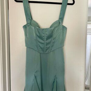 Oh Polly Cinderella Blue Corseted Mini Dress